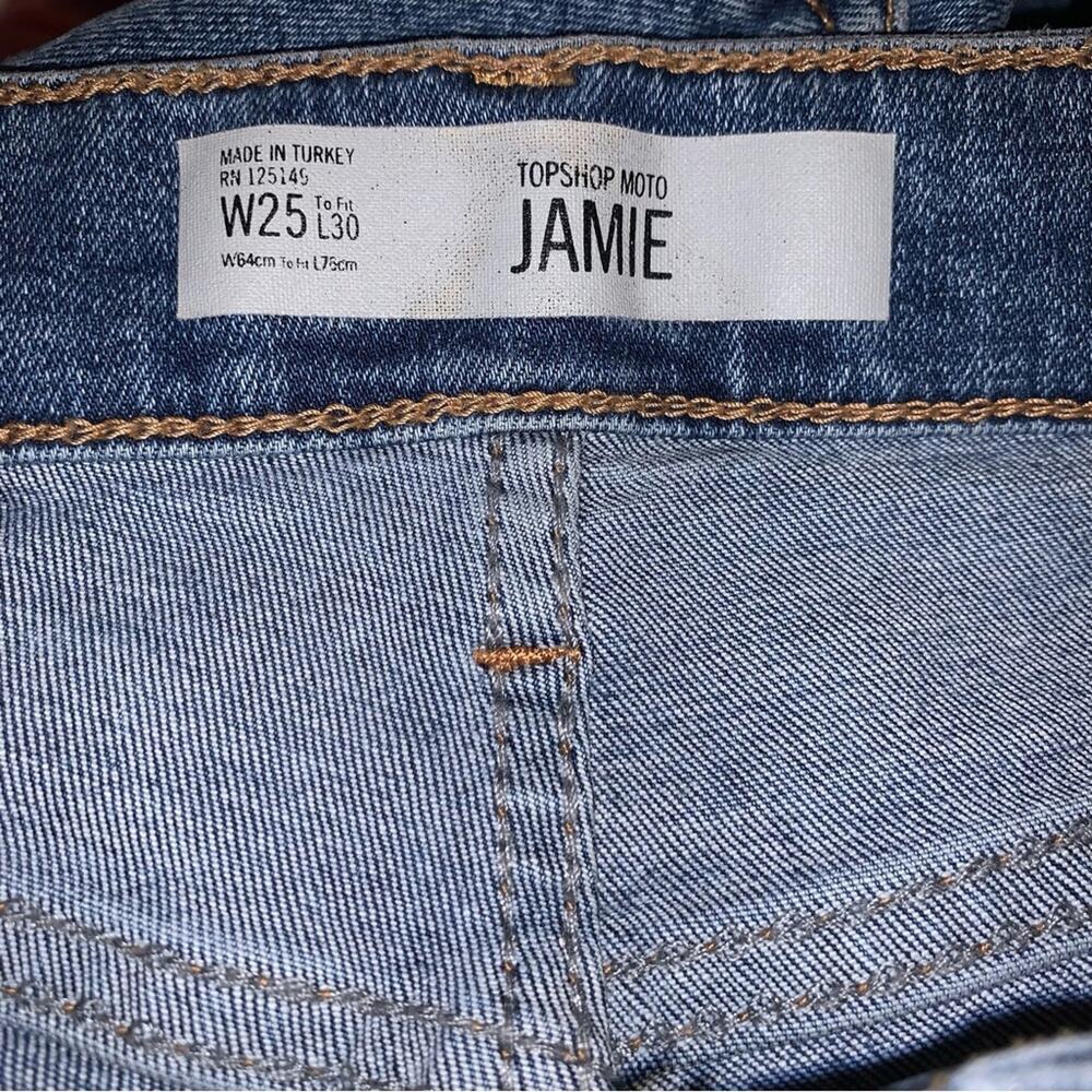 Topshop Moto Jamie high waisted side lace up jeans sz 25 - Picture 8 of 10